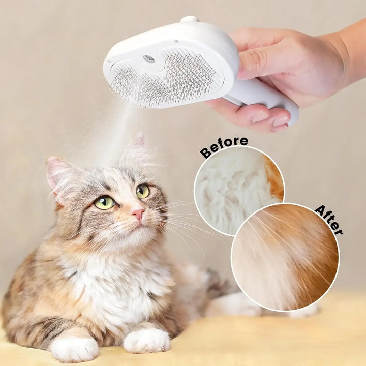 3 In 1 Pet Spray Grooming Comb Steamy Dogs & Cats